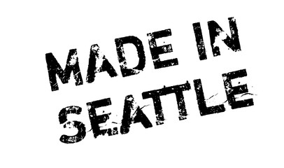 Made In Seattle rubber stamp. Grunge design with dust scratches. Effects can be easily removed for a clean, crisp look. Color is easily changed.