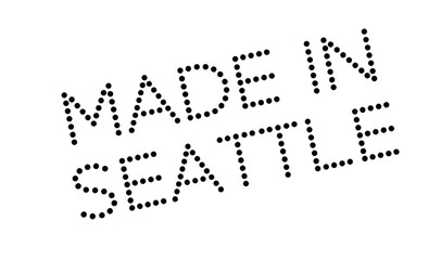 Made In Seattle rubber stamp. Grunge design with dust scratches. Effects can be easily removed for a clean, crisp look. Color is easily changed.
