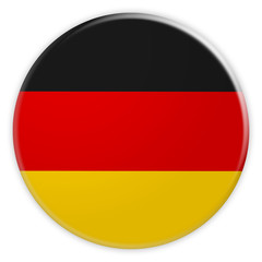 Germany Flag Button, News Concept Badge, 3d illustration on white background