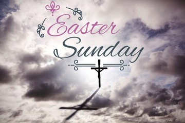 Composite image of easter message