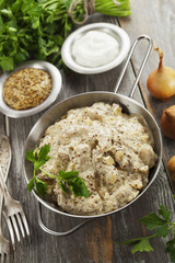 Stewed pork with  mustard sauce