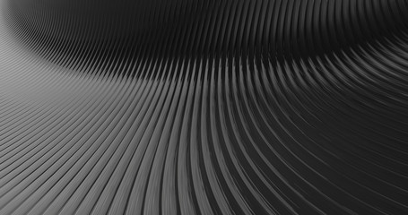 3D Abstract Metallic Reflection. Silver dark metal design background or wallpaper.