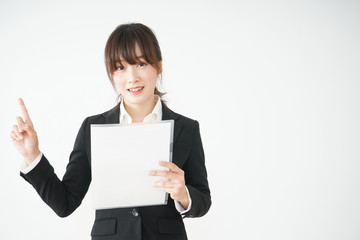Young business woman having presentation