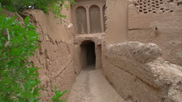 street in a historical part of the city of Meybod in sunny day, the city in the central part of Iran.