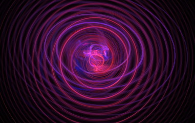Endless azure fractal spiral woven from thin strings based on the dark. Fractal art graphics
