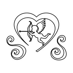 love card with cupid angel