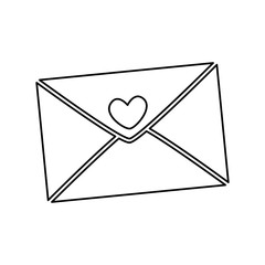 romantic envelope isolated icon