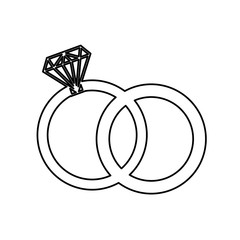 Engagement rings isolated icon