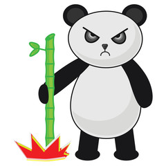 Angry Panda with Bamboo