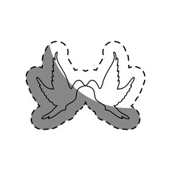 cute dove isolated icon