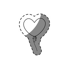 love card with hearts balloons air party