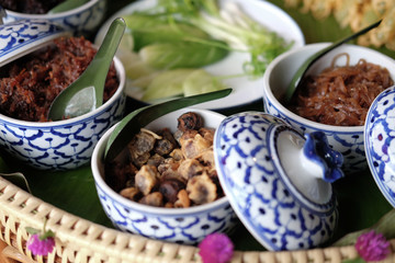 Thai food in Benjarong Ceramic old