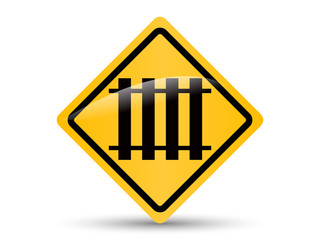 Warning sign with white background