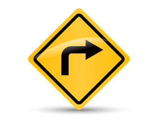 Warning sign with white background