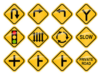 Warning sign with white background