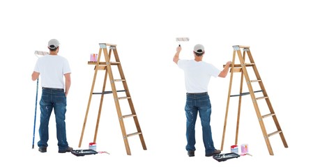 painter with ladder © vectorfusionart