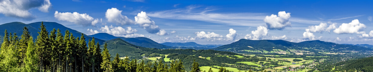 Fototapeta na wymiar Panorama of summer mountains
