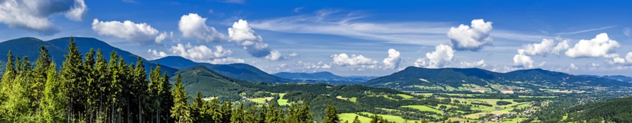 Photo sur Plexiglas Colline Panorama of summer mountains