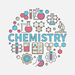 Chemistry round colorful illustration