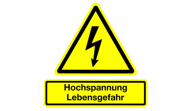 Warnschild Hochspannung Lebensgefahr