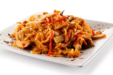Chinese food with chicken