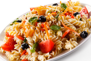 Pasta with colorful vegetables