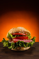 Sandwich with salami