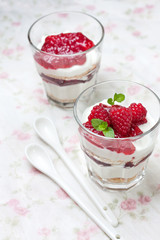 Cheesecake with raspberries