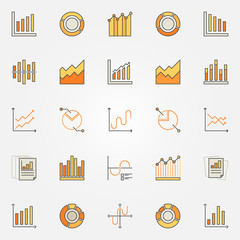 Colorful diagram and graph icons