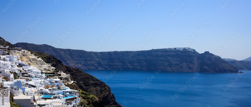 Wall mural santorini island, greece - caldera over aegean sea