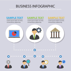 Colorful Business People Infographic Template and Presentations Advertising Design Flat Style