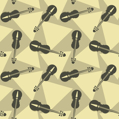 Seamless pattern with violins. Vector