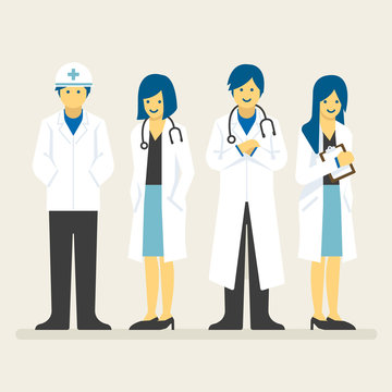 Doctors team, Medical staff vector illustration
