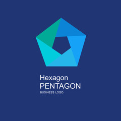 Business icon pentagon, flat pentagon, geometric design concept