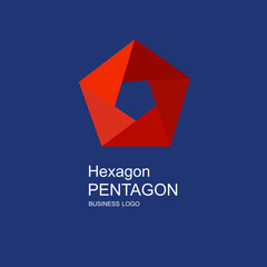 Naklejka premium Business icon pentagon, flat pentagon, geometric design concept