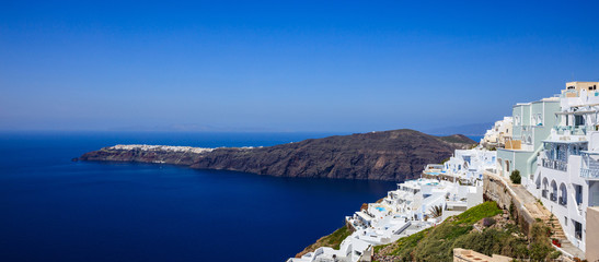 Fototapeta premium Santorini island, Greece - Caldera over Aegean sea
