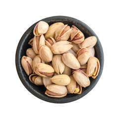 Pistachios in a Round Bowl Isolated