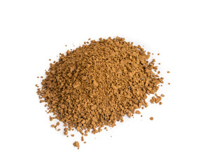 Pile of Instant Coffee Grains Isolated on White Background