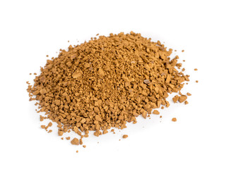 Pile of Instant Coffee Grains Isolated on White Background