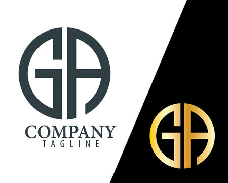 Initial Letter GA With Linked Circle Logo