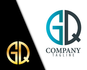 Initial Letter GQ With Linked Circle Logo