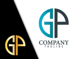 Initial Letter GP With Linked Circle Logo