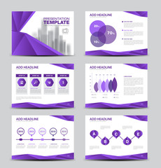 Elements of infographics for presentations templates, purple Business Brochure flyer, polygon vector, advertising