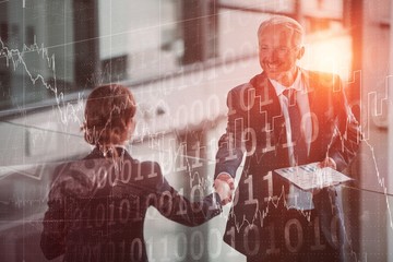 Composite image of stocks and shares