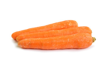 fresh carrots isolated on white background