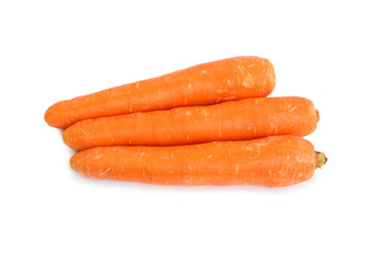fresh carrots isolated on white background