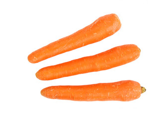 fresh carrots isolated on white background