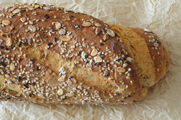 Sandwich with whole wheat flour and seeds