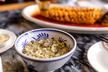 delicious chinese food on table