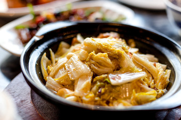 delicious chinese food on table